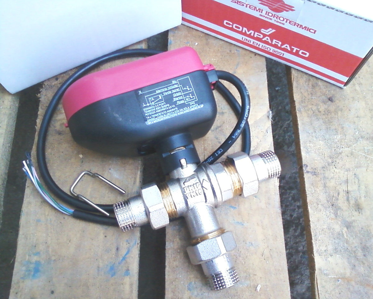 Valvola A Sfera Elettrica 3 Vie DN20 - 220V Per Riscaldamento E Acqua - In Ottone Con Motore - Foto 7